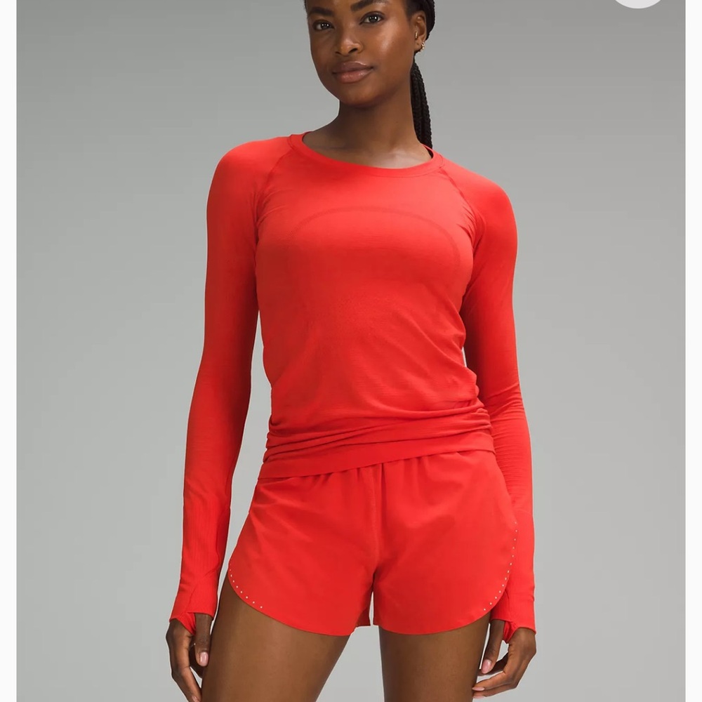 lululemon athletica Bold Red Long Sleeve Tee